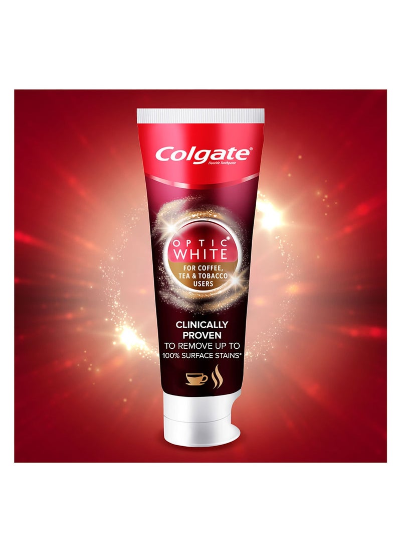 Colgate Optic White Coffee Tea And Tobacco Stains Toothpaste 2 x 75ml - Image 2